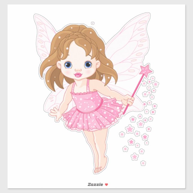 Sticker Fée mignonne (Feuille)