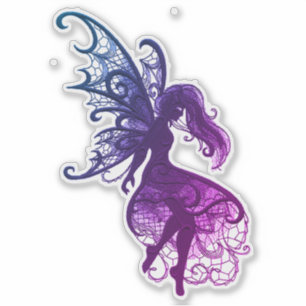 Sticker Fée Sombre Cheveux Flottants Decalcomanie pour Ord