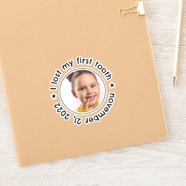 Sticker Félicitations pour la première dent perdue de l'en (Carnet)