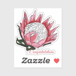 Sticker Félicitations Protea Aquarelle I