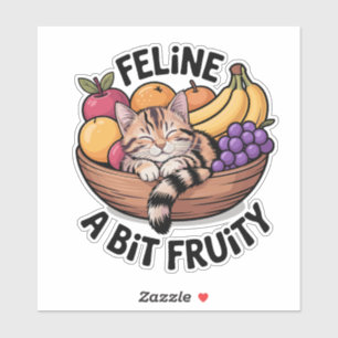 Sticker Félin un peu fruité - Chat cosy