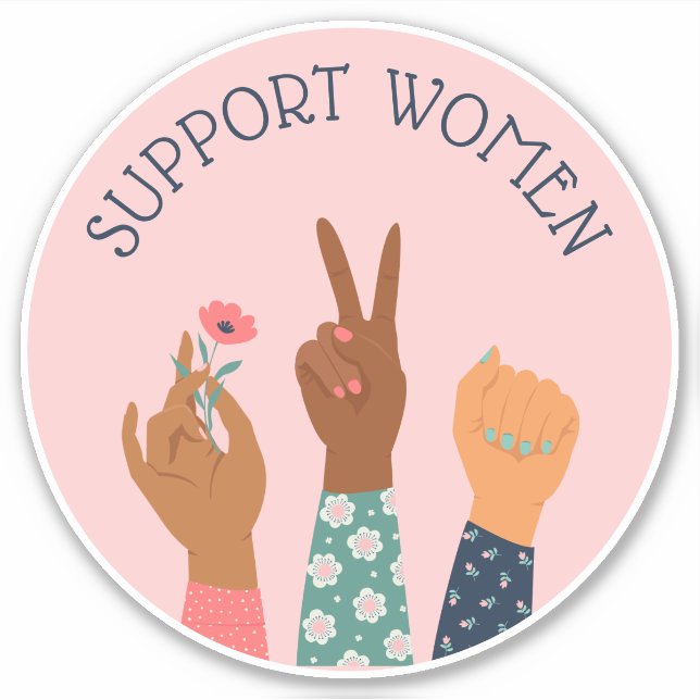 Sticker Feministe féministe "Soutenir les femmes" (Devant)