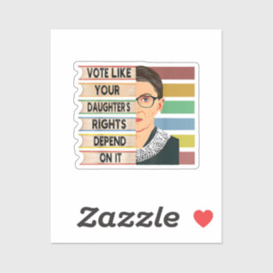 Sticker Feministe Ruth Bader Ginsburg RBG Citation Girl Wi