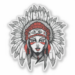 Sticker Femme avec le chapeau