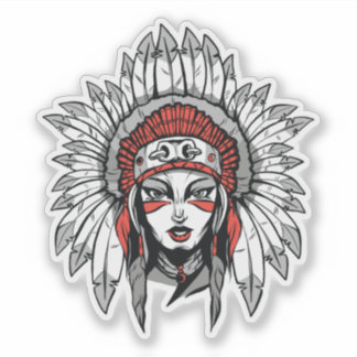 Sticker Femme avec le chapeau