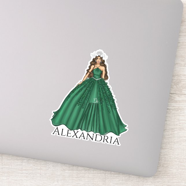 Sticker Femme Capricorne Déesse Nom personnalisé (Détail)