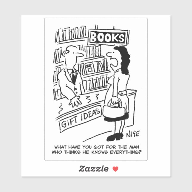 Sticker Femme dans un dessin de librairie. (Feuille)