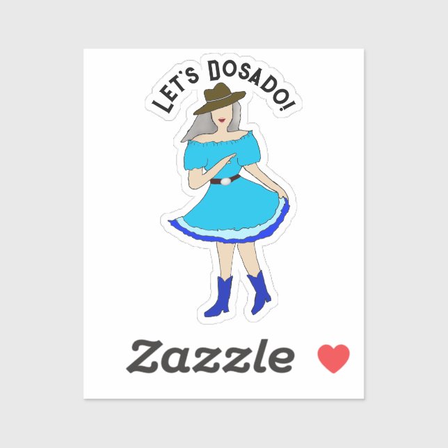 Sticker Femme dansante carré (Feuille)