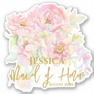 Sticker Femme d'honneur Rose floral rose