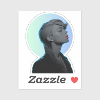 Sticker Femme élégante dans un portrait monochromatique