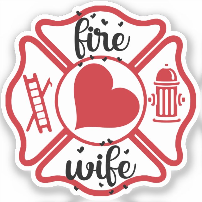 Sticker FEMME INCENDIÉE avec CROIX DE MALTESE [17] (Recto)