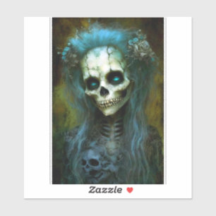 Sticker Femme morte Squelette Horreur