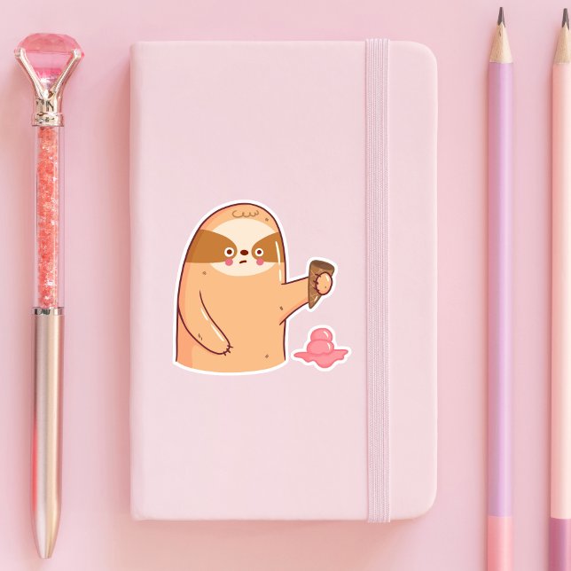 Sticker Fente avec crème glacée amusante (Créateur téléchargé)