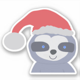 Sticker Fente de Noël avec chapeau de Noël