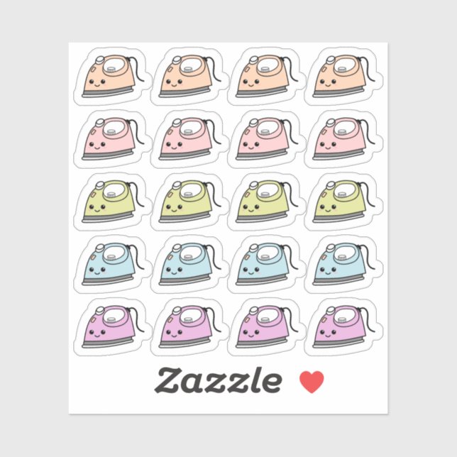 Sticker Fer Chores Laverie Repère de repassage Bujo Planne (Feuille)
