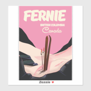Sticker Fernie Colombie-Britannique Affiche de ski