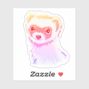 Sticker Ferret Sassy Aux Couleurs Arc-En-Ciel