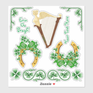 Sticker Fers à cheval de shamrocks et ensemble irlandais