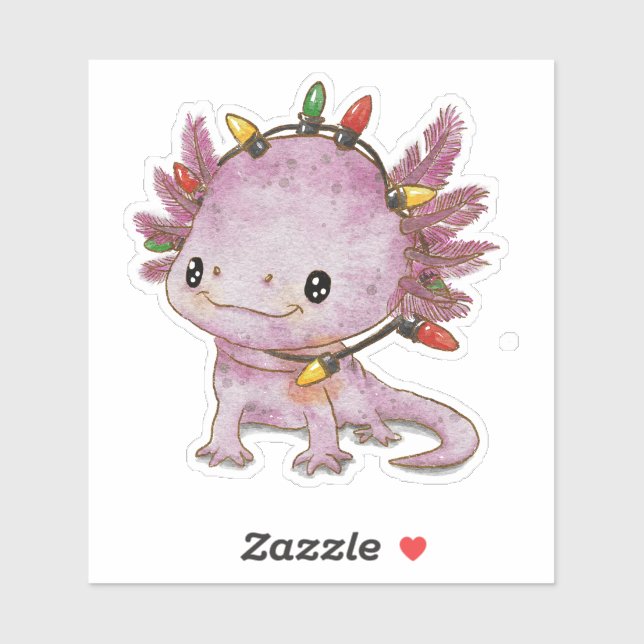 Sticker Festive Axolotl (Feuille)