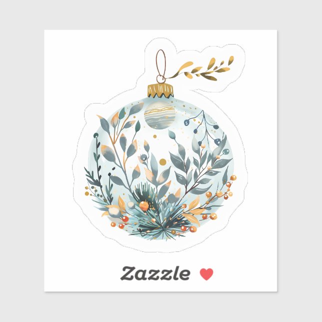 Sticker Festive Greenery Holiday Ornament (Feuille)