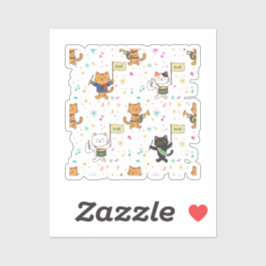 Sticker Festive New Year Parade Cat Cheerful Feline
