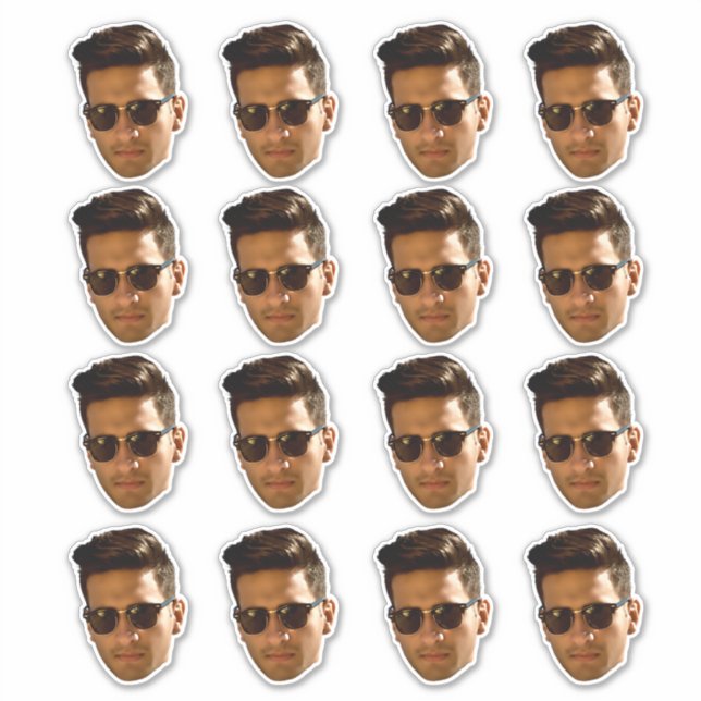 Sticker Fête Bachelorette Coupe-Visage Personnalisée Anniv (Devant)