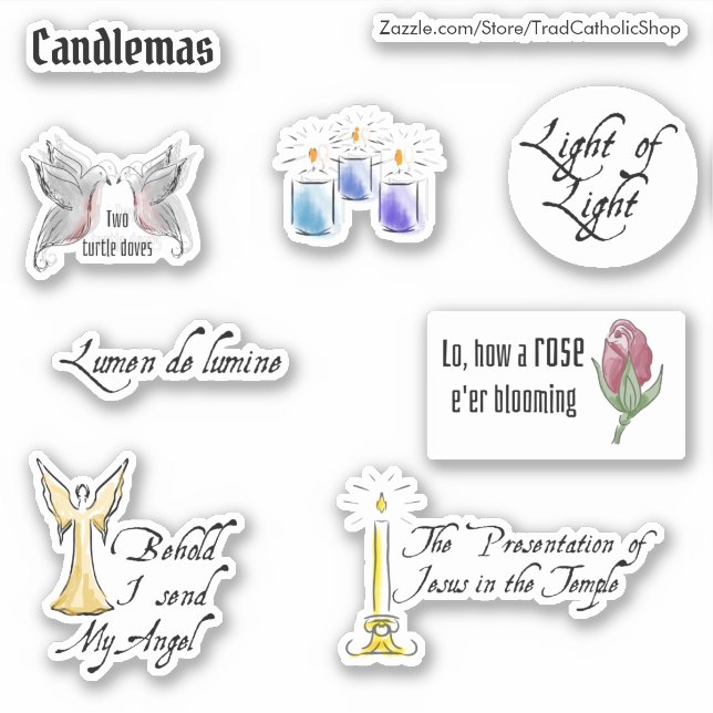 Sticker Fête catholique des chandeliers Noël religieux (Devant)