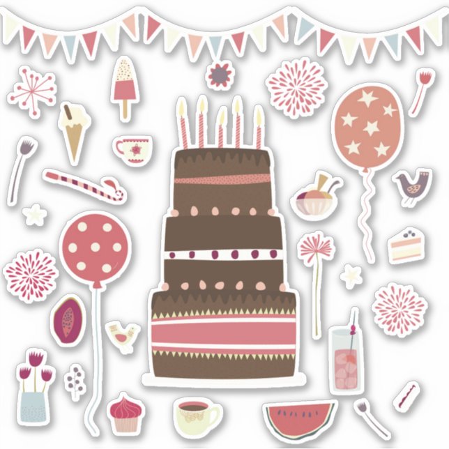 Sticker Fête d'anniversaire (Devant)