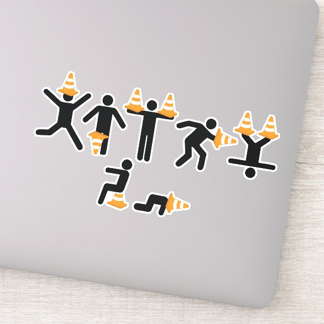 Sticker Fête de graduation du cône de la circulation étudi (Détail)
