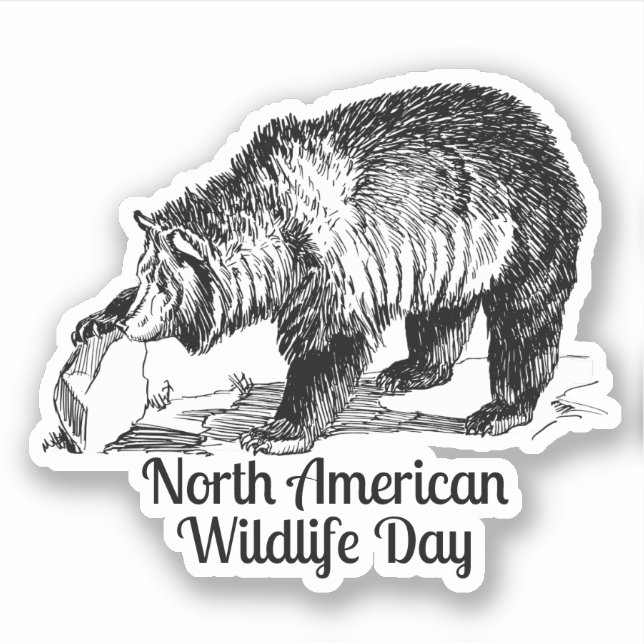Sticker Fête de la faune en Amérique du Nord (Devant)