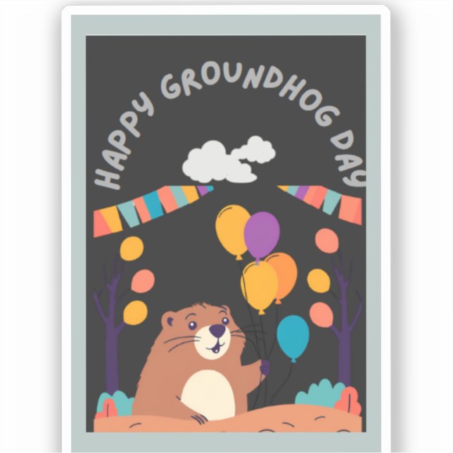 Sticker Fête de la marmotte : ombre ou ombre? (Recto)