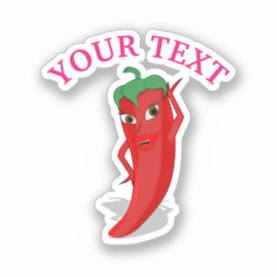 Sticker Fête de mariage rose avec diva piment rouge