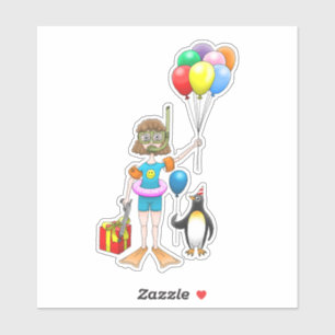 Sticker Fête de piscine d'été Anniversaire