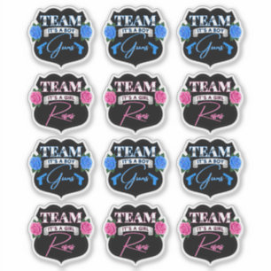 Sticker Fête de révélation du sexe Équipe Pistolets vs Équ