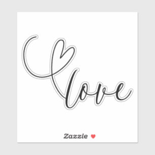 Sticker Fête des mariées de Mariage noir de coeur moderne