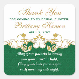 Sticker Fête des mariées Shamrock Green White Gold