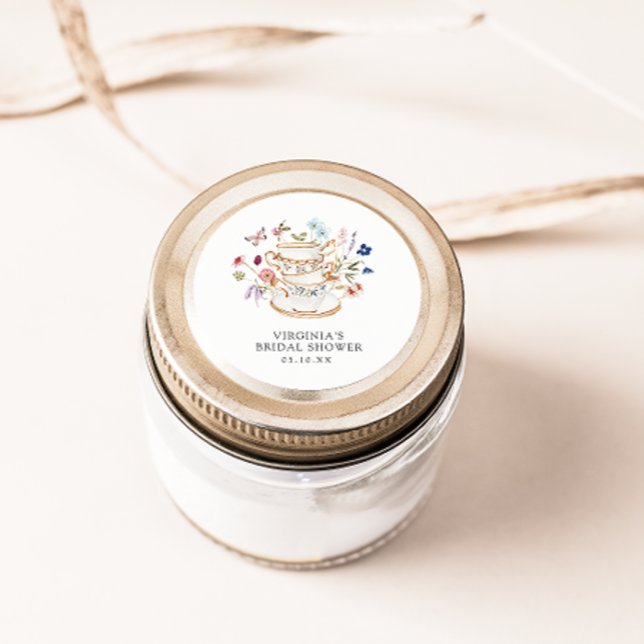 Sticker Fête des mariées Tea Party (Floral Tea Party Bridal Shower Sticker by Painted Paperie
)