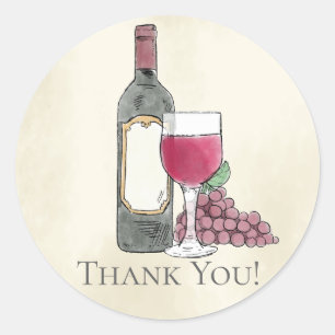Sticker Fête des mariées vin Favoriser Merci