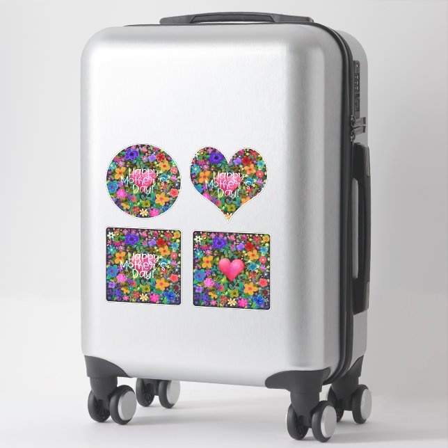 Sticker Fête des Mères Fleurs de Boho (Sur valise)