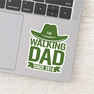 Sticker Fête des pères - Le Père qui marche depuis...