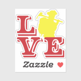 Sticker FEU AMOUR avec pompier Wildland [FL13]