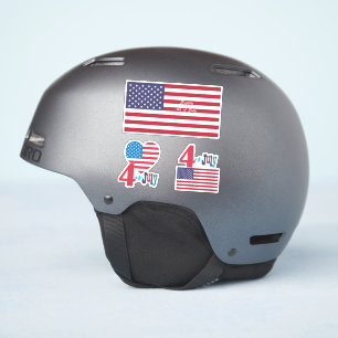 Sticker Feu d'artifice 4 juillet American USA Flag Heart F