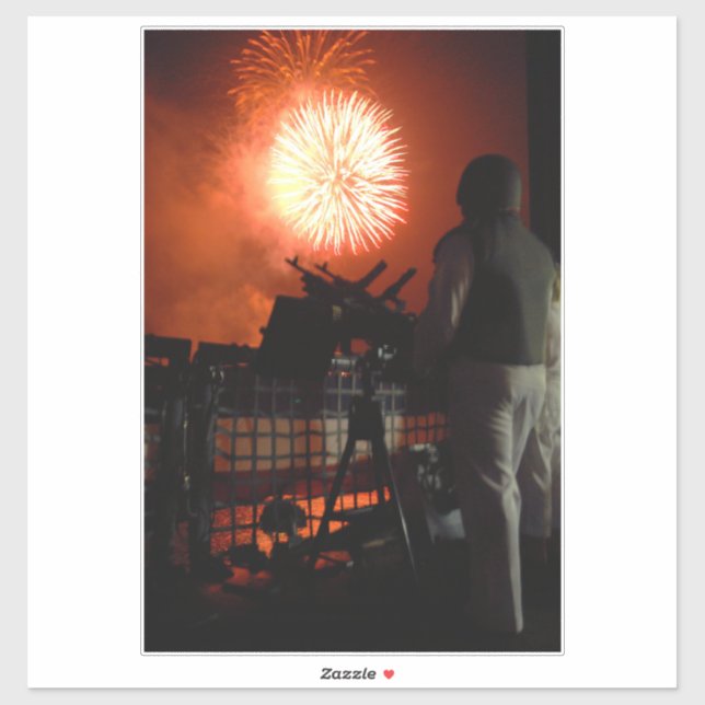 Sticker Feu d'artifice de l'indépendance de la marine amér (Feuille)