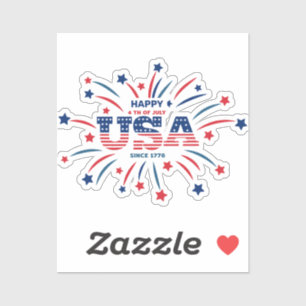 Sticker Feu d'artifice USA Patriotique Rouge Blanc Bleu