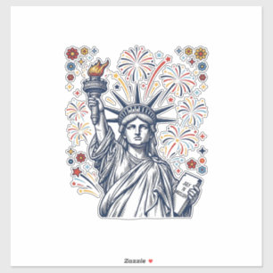 Sticker Feu d'artifice vintage Liberty Design vectoriel pa