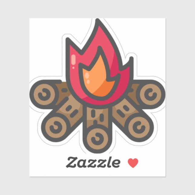 Sticker feu de camp (Feuille)