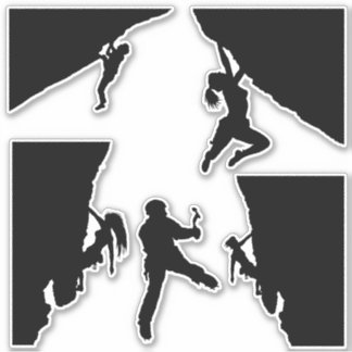 Sticker Feuille autocollante silhouettes des grimpeurs