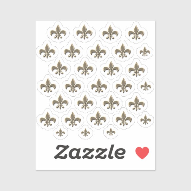 Sticker Feuille d'autocollant de 30 fleur d'or métallique  (Feuille)