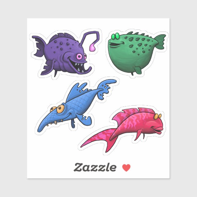 Sticker Feuille d'autocollant de poisson d'océan 2 (Feuille)