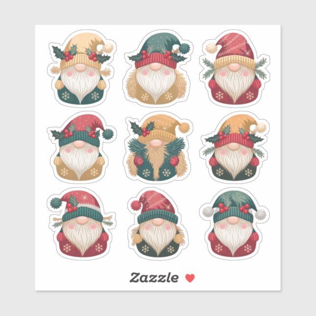 Sticker Feuille d'autocollant Gnome de vacances avec accen (Feuille)
